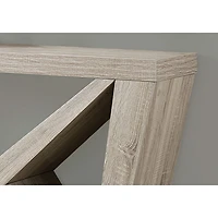 Monarch Contemporary Rectangular Console Table with Asymmetrical Base - Dark Taupe