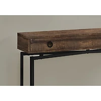 Monarch Modern Rectangular Console Table with Drawer - Brown/Black