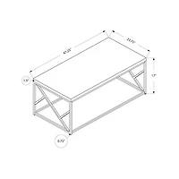 Monarch Modern Rectangular Coffee Table with Cement-Look Table Top - Grey