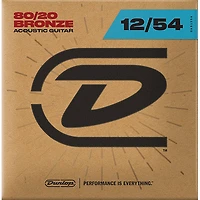 Cordes de guitare acoustique de calibre fin 0,012-0,054 en bronze 80/20 de Dunlop (DAB1254)