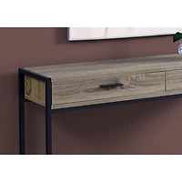Monarch Modern Rectangular Metal Base Console Accent Table - Dark Taupe