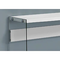 Monarch Modern Rectangular Glass Side Console Table - White