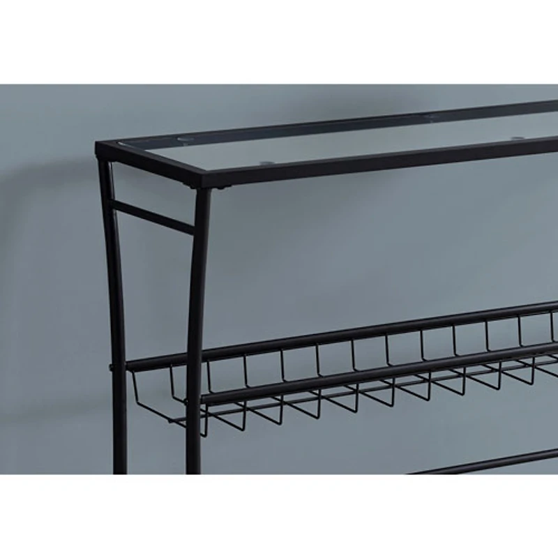 Monarch Modern Rectangular Hall Console Table - Black