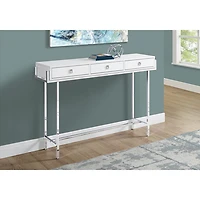 Monarch Modern Rectangular Three-Drawer Console Accent Table - Glossy White