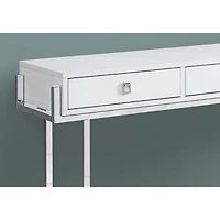 Monarch Modern Rectangular Three-Drawer Console Accent Table - Glossy White