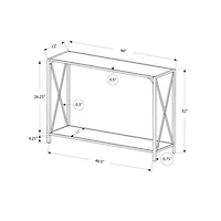 Monarch Contemporary Rectangular Console Cross-Bars Accent Table - Dark Taupe