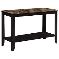 Monarch Contemporary Rectangular Marble-look Console Sofa Table - Cappuccino