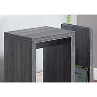 Table d'appoint rectangulaire moderne avec rangement ouvert de Monarch - Gris
