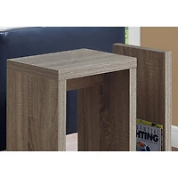 Monarch Modern Rectangular Open Storage Side Accent Table - Dark Taupe