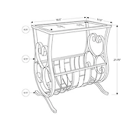 Monarch Heart Traditional Rectangular End Table - White/Glass