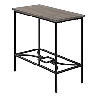 Monarch Contemporary Rectangular End Table - Dark Taupe/Black