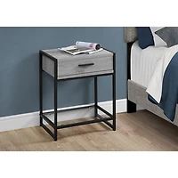 Table de bout rectangulaire moderne avec tiroir et tablette de Monarch - Gris/Noir