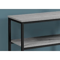 Monarch Modern Rectangular Console Table With Shelf - Grey