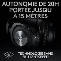 Casque de jeu sans fil avec microphone G Pro X LIGHTSPEED de Logitech - Noir