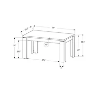 Rustic Contemporary 6-Seat Rectangular Dining Table - Black