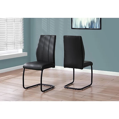 Monarch Contemporary Metal Dining Chair - Set of 2 - Black