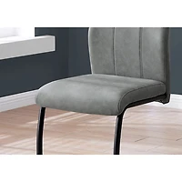 Monarch Contemporary Black Metal Dining Chair - Set of 2 - Grey