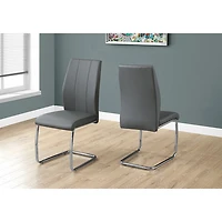 Chaise de salle à manger contemporaine de Monarch - Ensemble de 2 - Gris