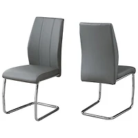 Chaise de salle à manger contemporaine de Monarch - Ensemble de 2 - Gris