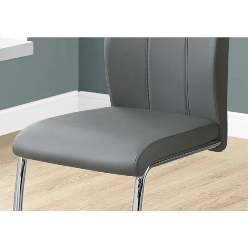 Chaise de salle à manger contemporaine de Monarch - Ensemble de 2 - Gris