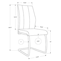 Chaise de salle à manger contemporaine de Monarch - Ensemble de 2 - Gris