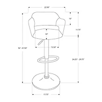 Leather-Look Contemporary Adjustable Height Barstool - Black