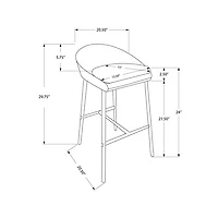 Fabric Contemporary Counter Height Barstool - Set of 2 - Grey/Chrome