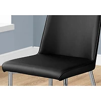 Retro Contemporary Faux Leather Dining Chair - Set of 2 - Black