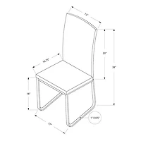 Contemporary Faux Leather Dining Chair - Set of 2 - White/Silver