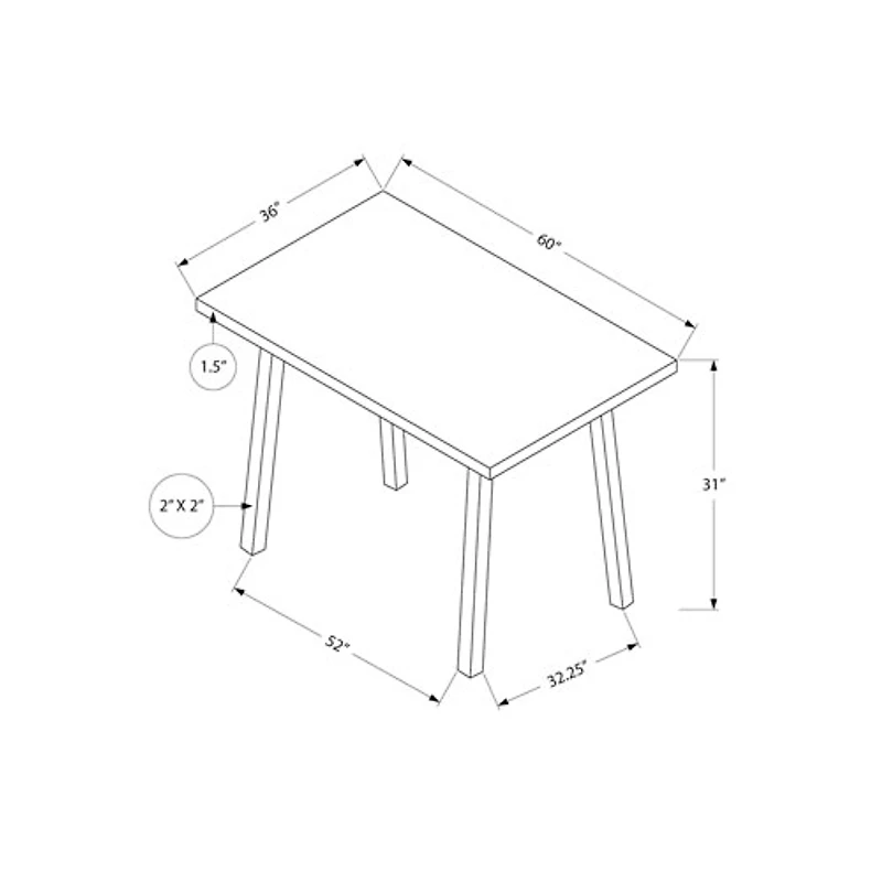Industrial Contemporary 6-Seat Dining Table - Grey