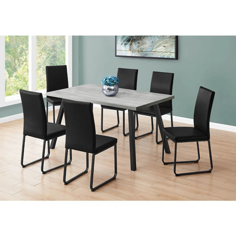 Industrial Contemporary 6-Seat Dining Table - Grey