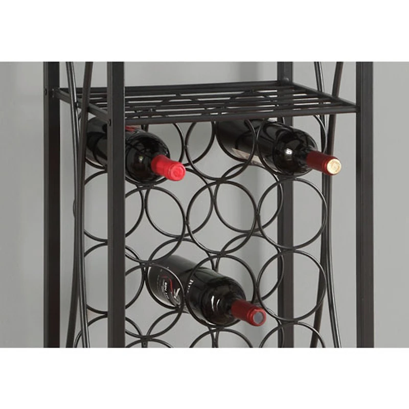 Monarch 15-Bottle Wine Rack with Glass Stemware Rack