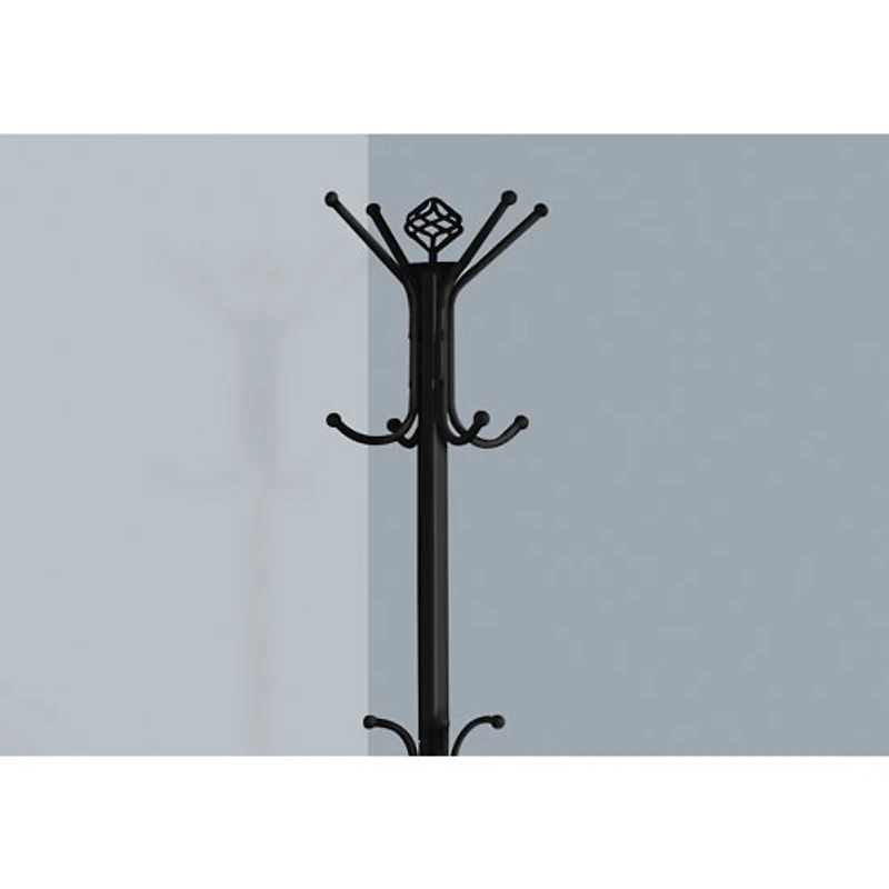 Monarch Double Tier Metal Coat Rack - Black