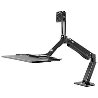North Bayou FC40 24" - 35" Ergonomic Sit/Stand Desktop Workstation with Keyboard Tray - Black