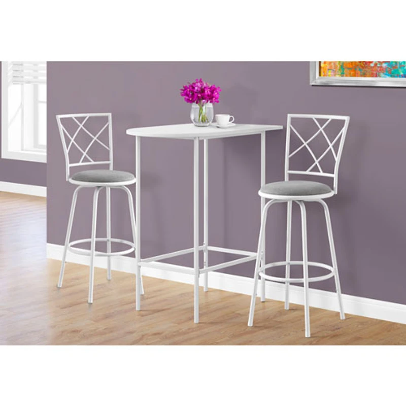 Monarch Transitional Contemporary Half-Moon Bar - White