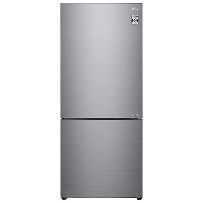 LG 28" 14.7 Cu. Ft. Counter-Depth Bottom Freezer Refrigerator (LBNC15251V) - Platinum Silver