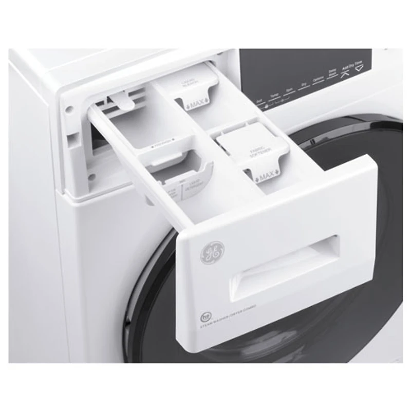 Duo laveuse-sécheuse électrique de 2,8 pi³ de GE (GFQ14ESSNWW) - Blanc
