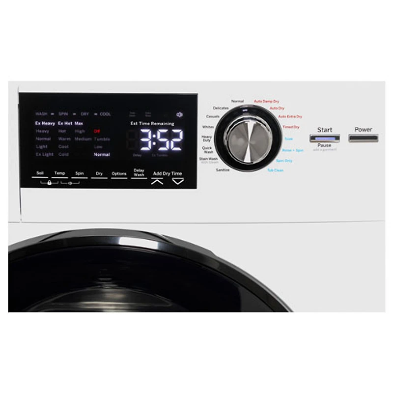 Duo laveuse-sécheuse électrique de 2,8 pi³ de GE (GFQ14ESSNWW) - Blanc