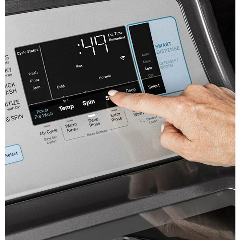 Duo laveuse-sécheuse électrique de 2,8 pi³ de GE (GFQ14ESSNWW) - Blanc
