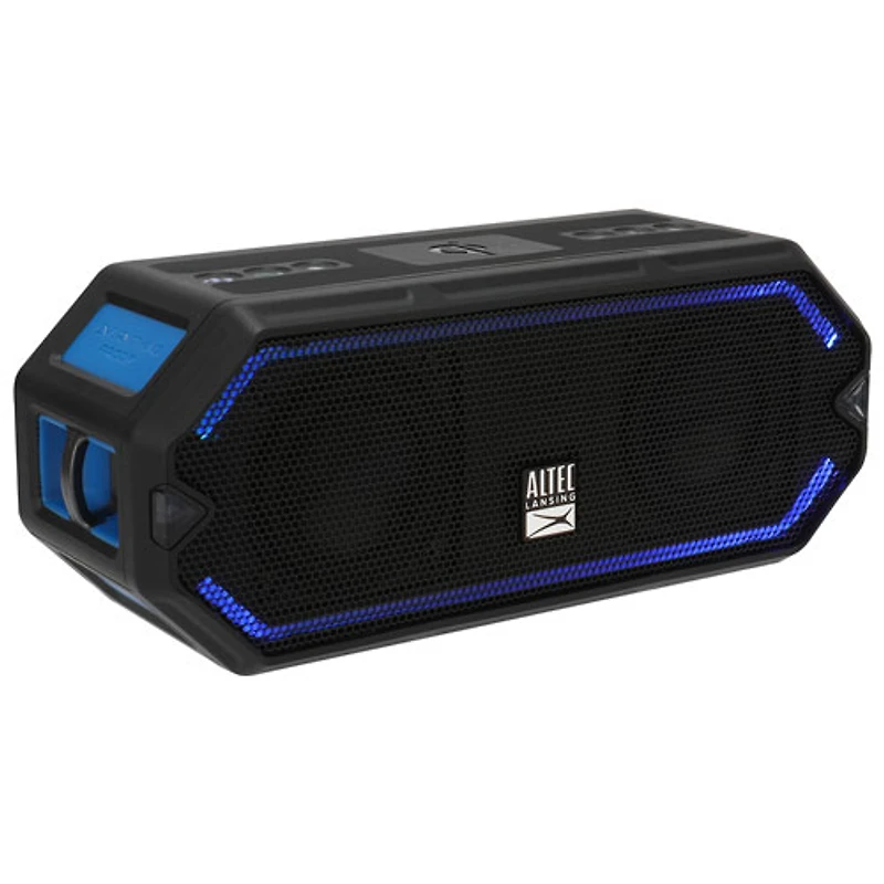 Haut-parleur sans fil Bluetooth étanche HydraBlast d'Altec Lansing - Noir/Bleu royal