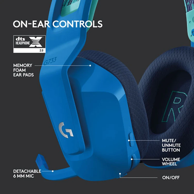 Logitech G733 LIGHTSPEED RGB Wireless Gaming Headset - Blue
