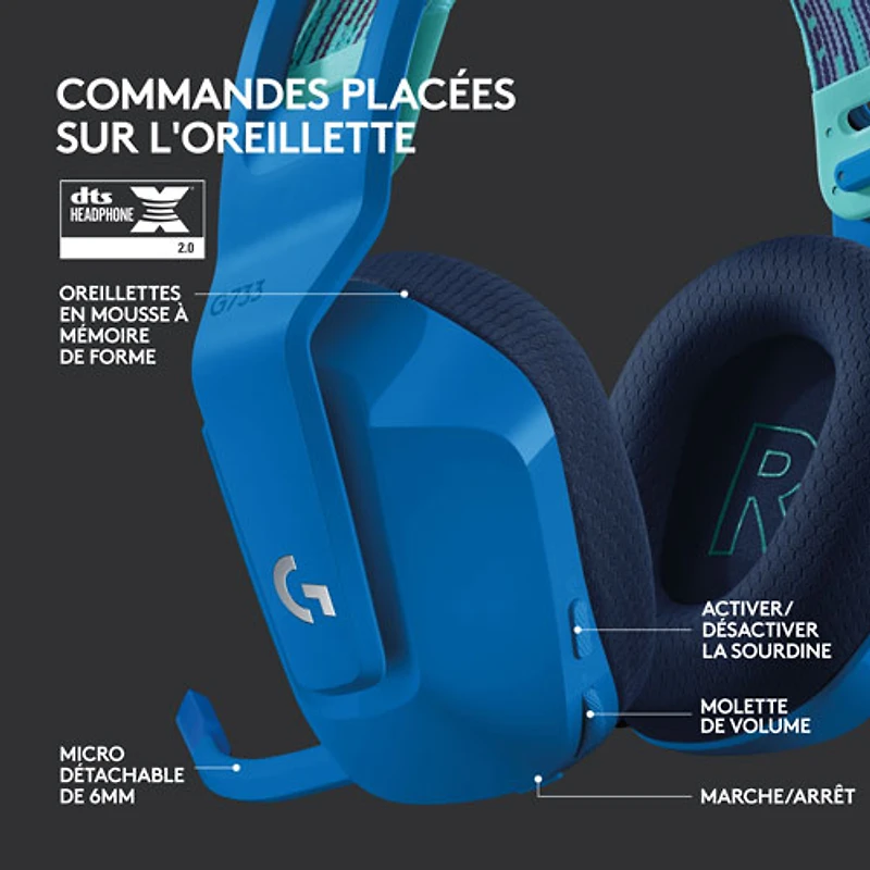 Logitech G733 LIGHTSPEED RGB Wireless Gaming Headset - Blue