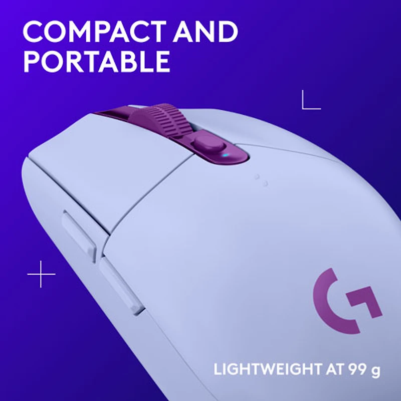 Souris de jeu optique HERO sans fil de 12 000 ppp G305 LIGHTSPEED de Logitech - Lilas