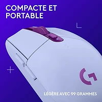 Souris de jeu optique HERO sans fil de 12 000 ppp G305 LIGHTSPEED de Logitech - Lilas