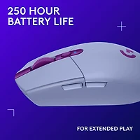 Souris de jeu optique HERO sans fil de 12 000 ppp G305 LIGHTSPEED de Logitech - Lilas