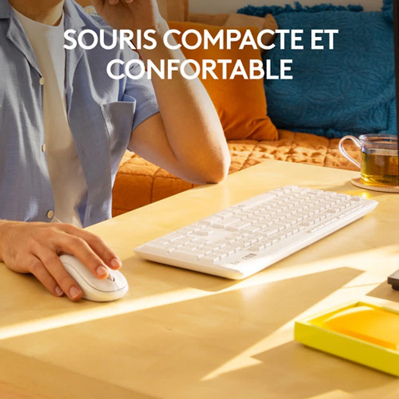 Ensemble clavier et souris optique sans fil silencieux MK295 de Logitech