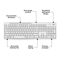 Ensemble clavier et souris optique sans fil silencieux MK295 de Logitech