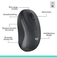 Ensemble clavier et souris optique sans fil silencieux MK295 de Logitech - Graphite