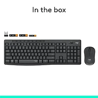 Ensemble clavier et souris optique sans fil silencieux MK295 de Logitech - Graphite
