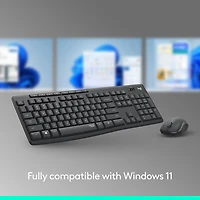 Ensemble clavier et souris optique sans fil silencieux MK295 de Logitech - Graphite